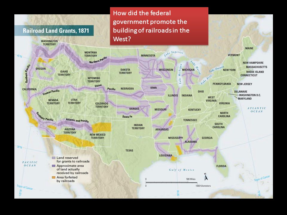 How did the federal government promote the building of railroads in the West