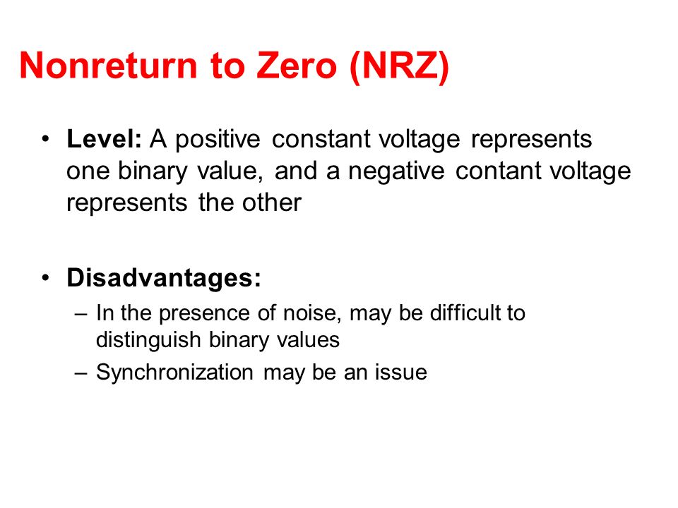Nonreturn to Zero (NRZ)