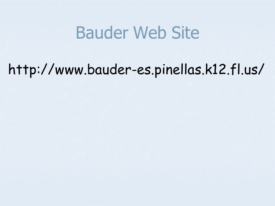 Bauder Web Site