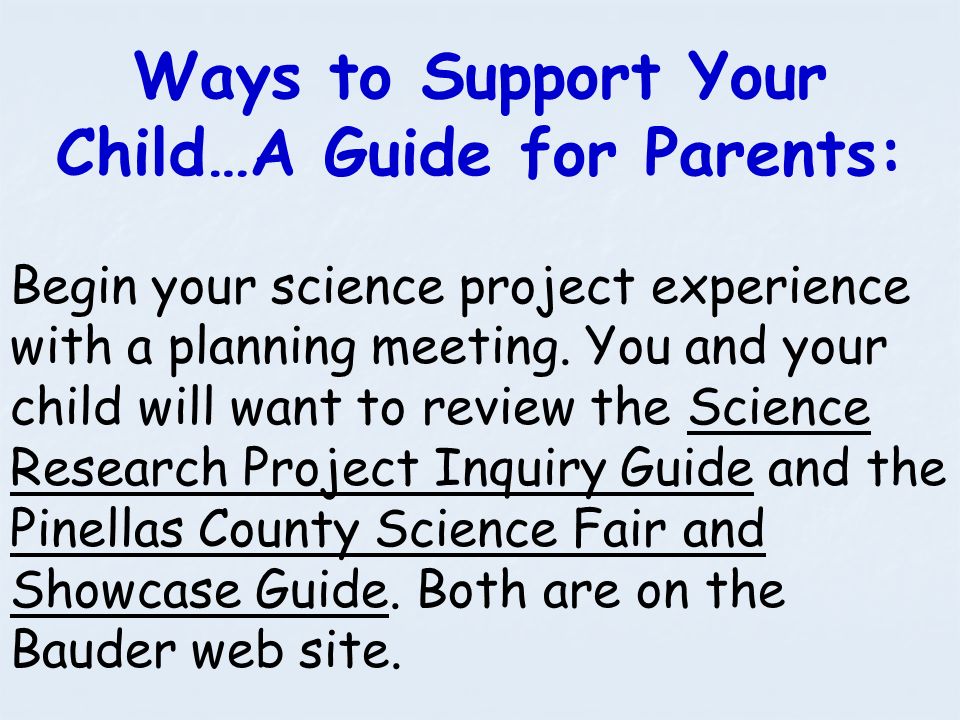 Ways to Support Your Child…A Guide for Parents: