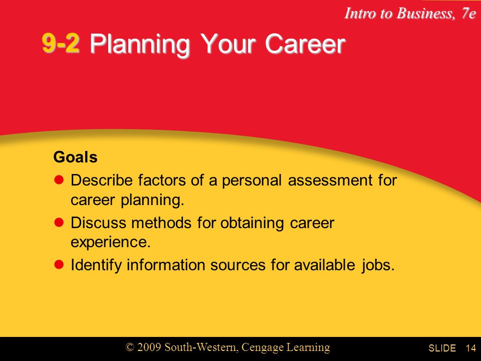 9-2 Planning Your Career Goals