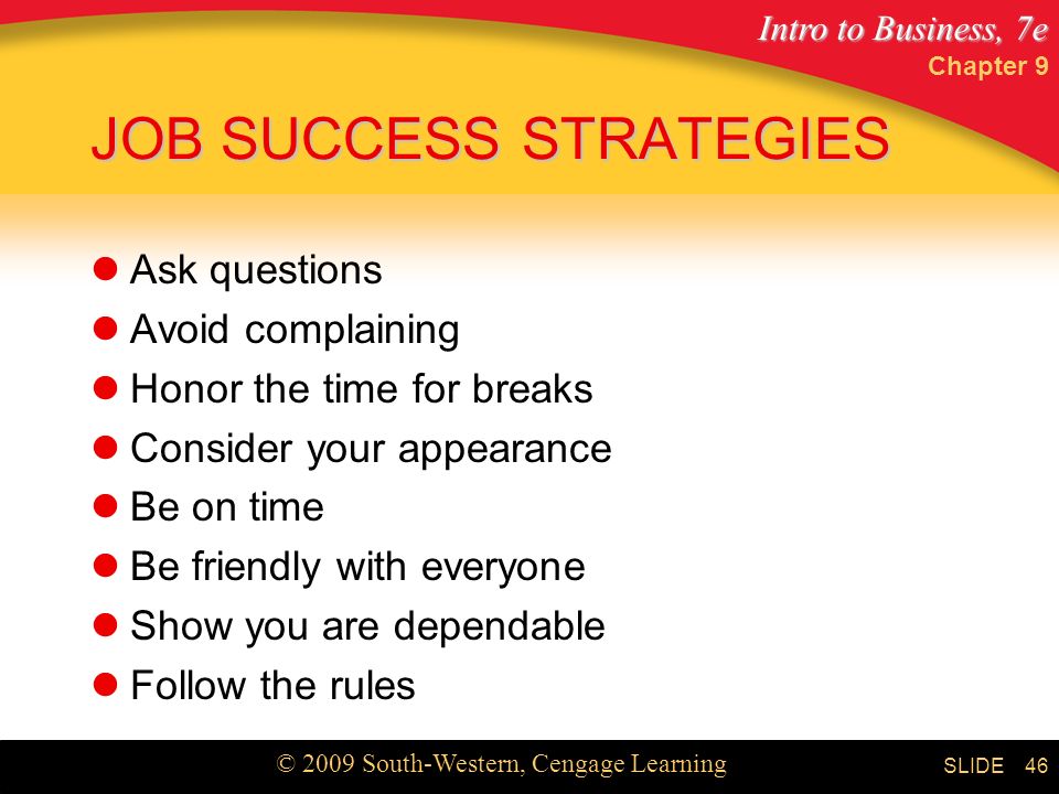 JOB SUCCESS STRATEGIES