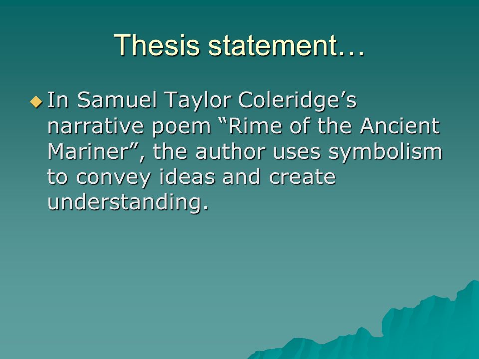 Thesis statement…