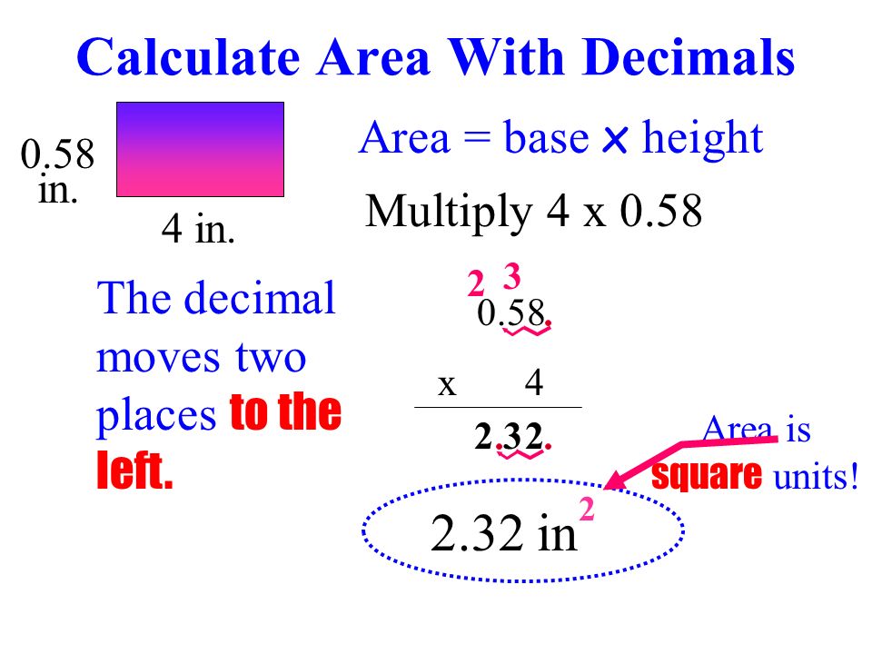 Calculate Area With Decimals