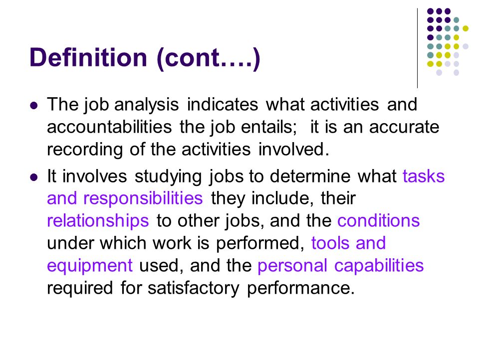 job analysis definition