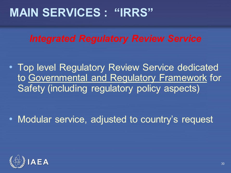 Integrated Regulatory Review Service