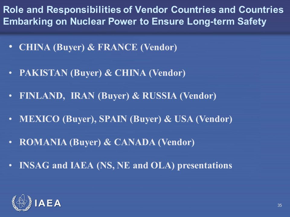 CHINA (Buyer) & FRANCE (Vendor)