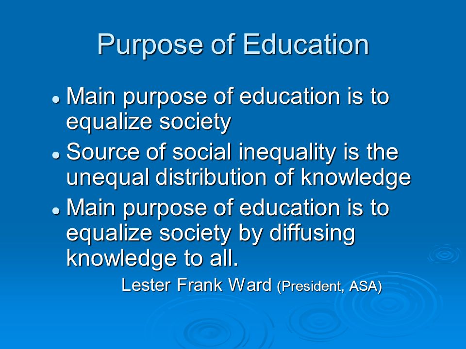 what is the main purpose of education