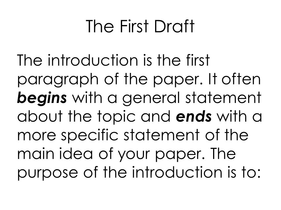 The First Draft