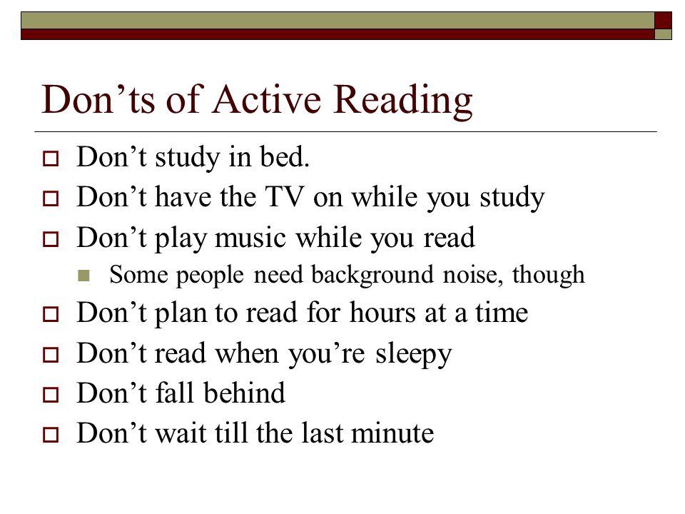 Don’ts of Active Reading