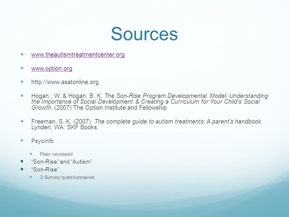 A Review of Son-Rise and TEACCH - ppt download