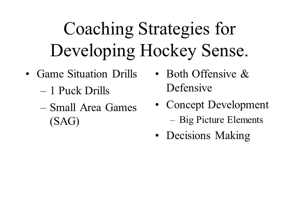 Coaching Strategies for Developing Hockey Sense.