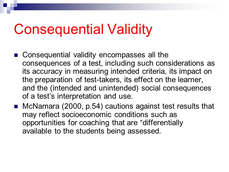 define consequential validity