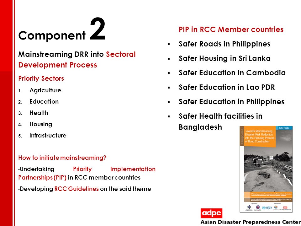 Component 2 Safer Roads in Philippines Safer Housing in Sri Lanka