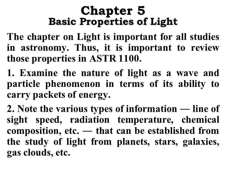Light and Its Properties