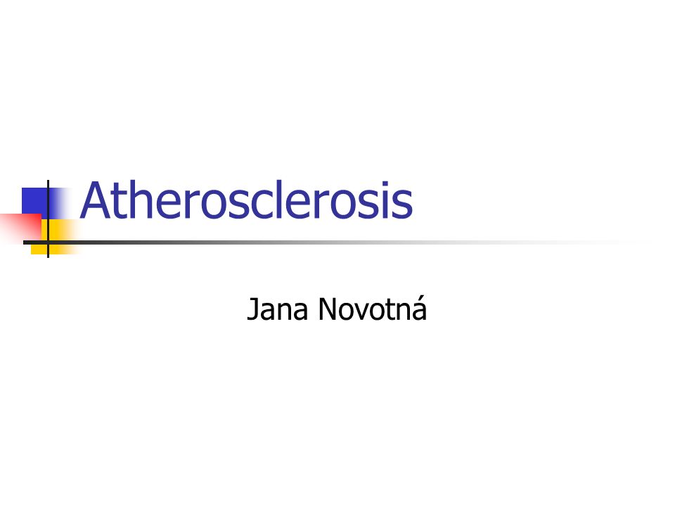 Atherosclerosis Jana Novotná