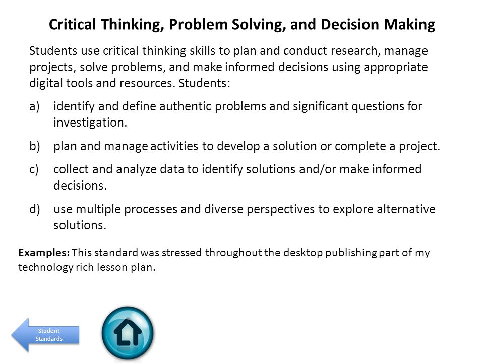 Critical Thinking, Problem Solving, and Decision Making