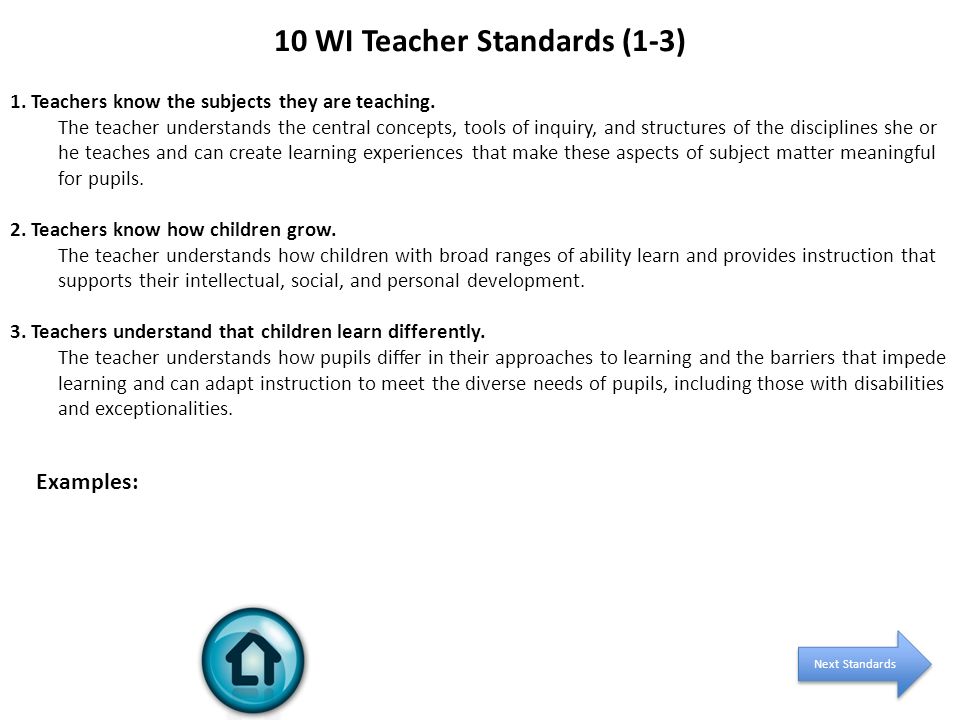 10 WI Teacher Standards (1-3)