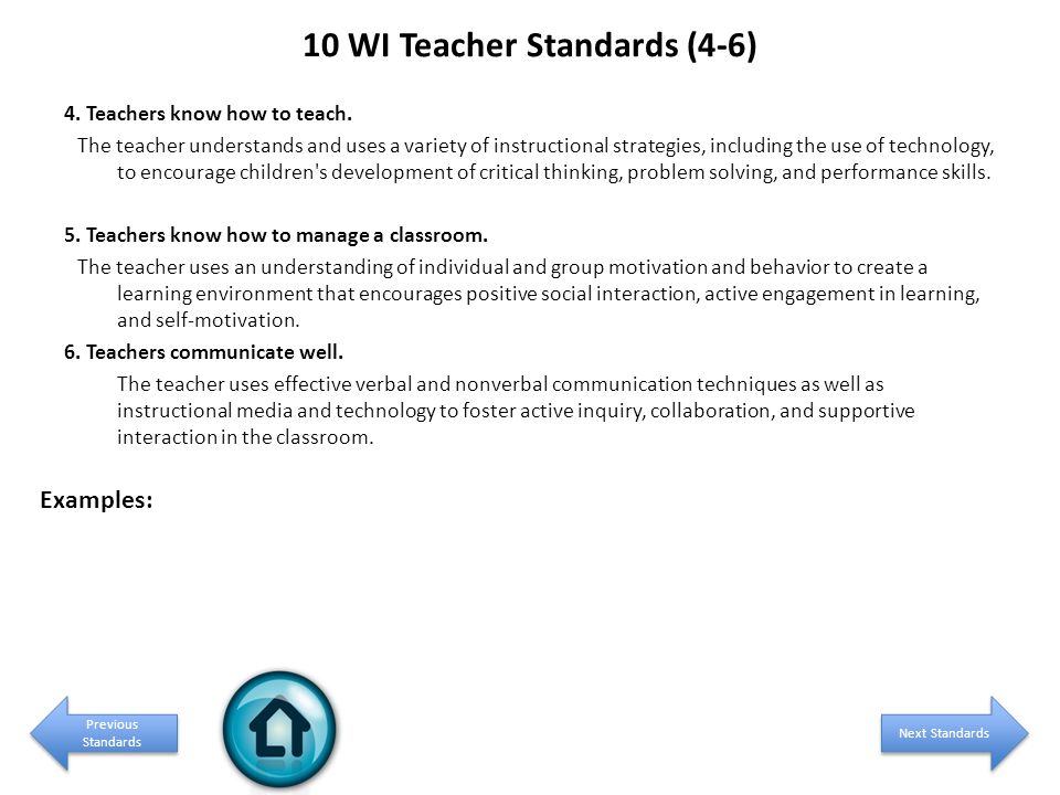 10 WI Teacher Standards (4-6)