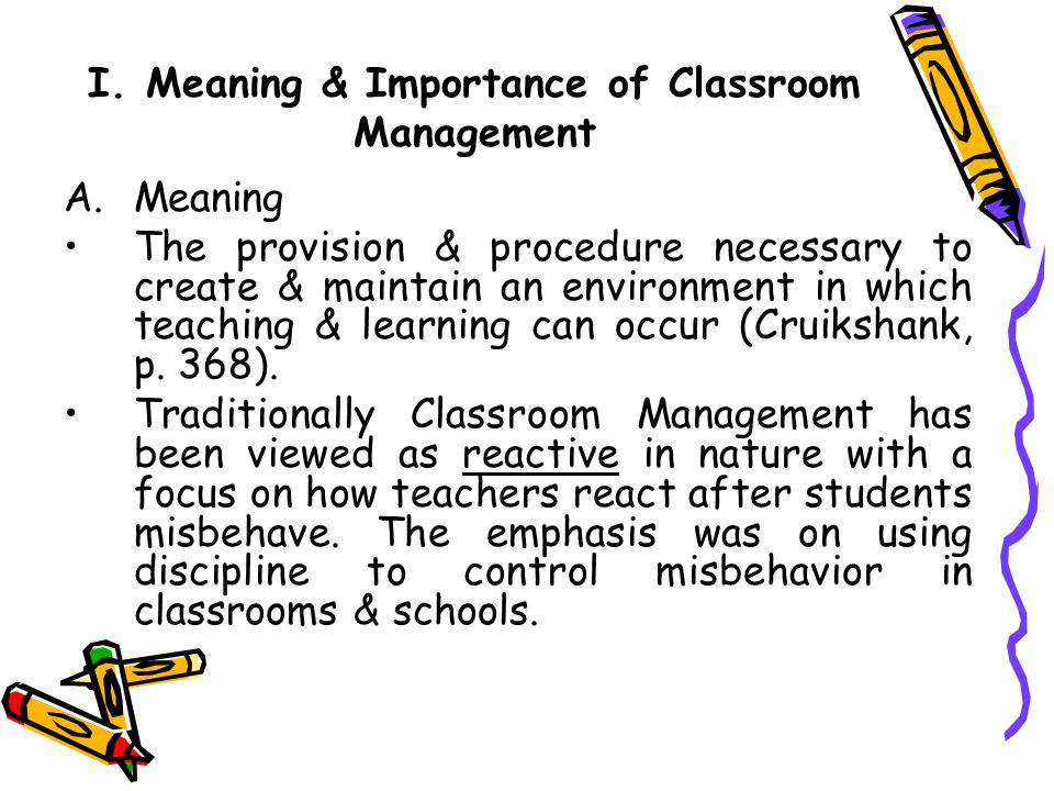 what is the importance of classroom management