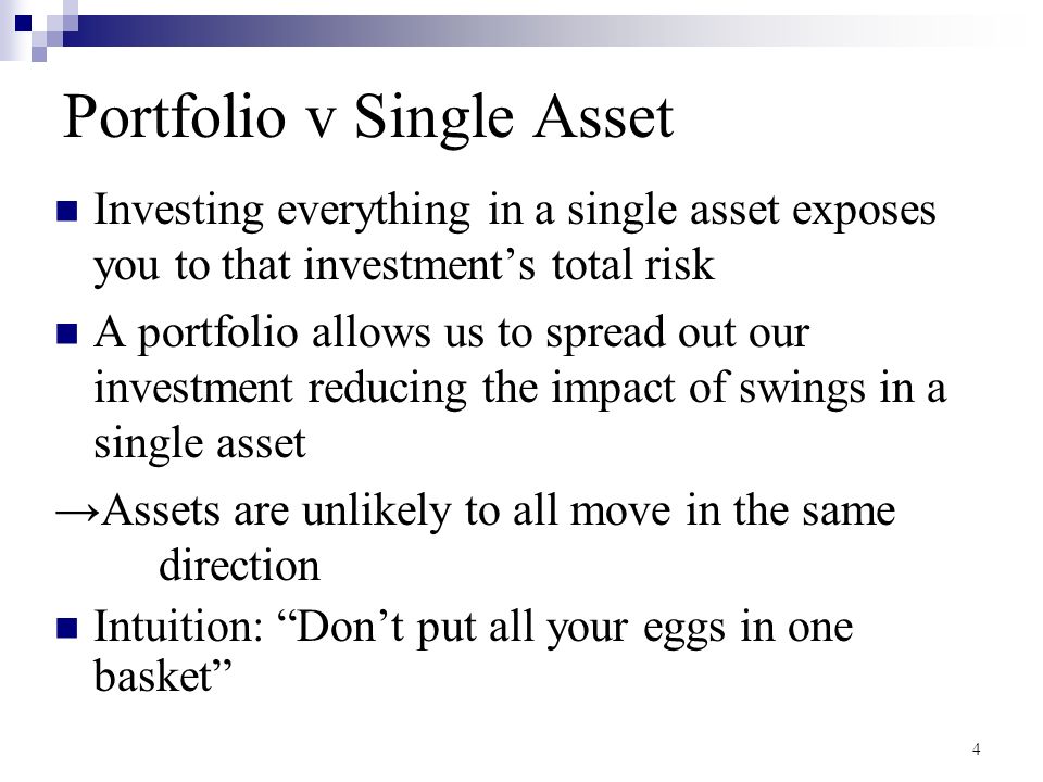 Portfolio v Single Asset