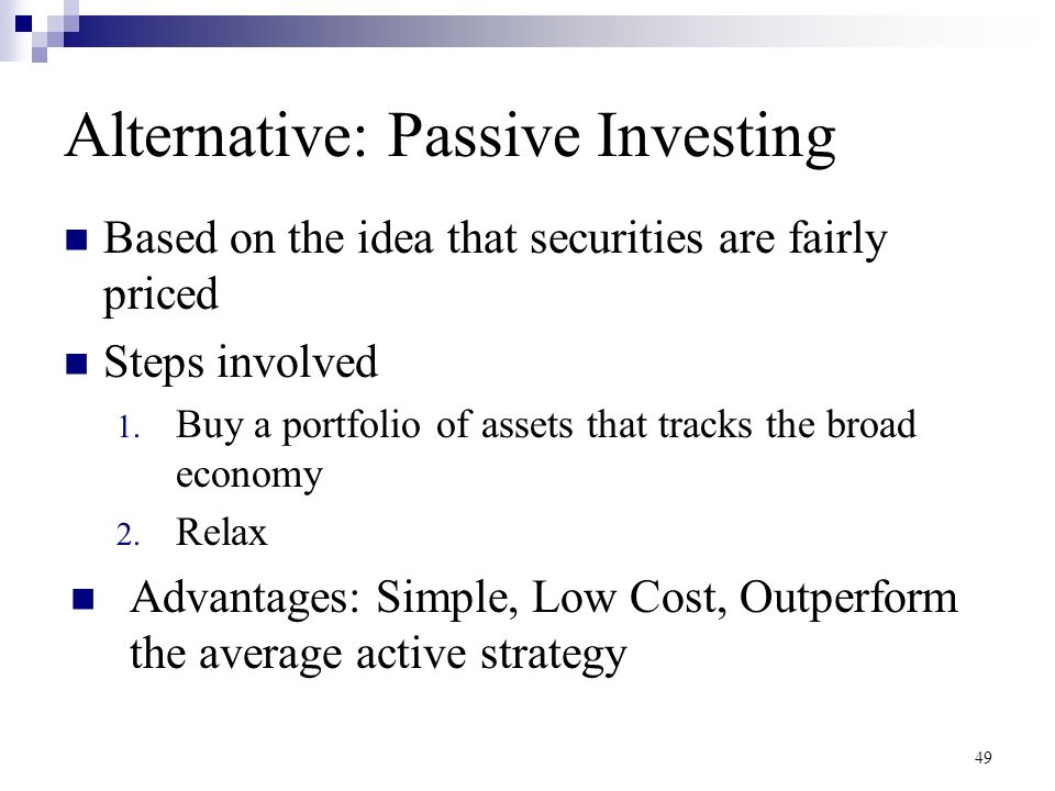 Alternative: Passive Investing