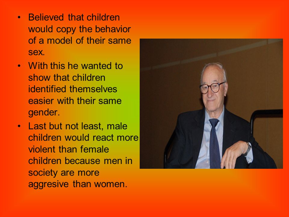 Believed that children would copy the behavior of a model of their same sex.