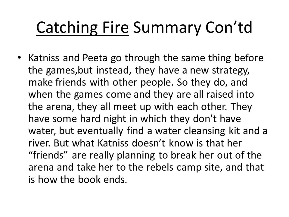 hunger games catching fire short summary