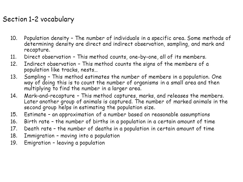 Section 1-2 vocabulary