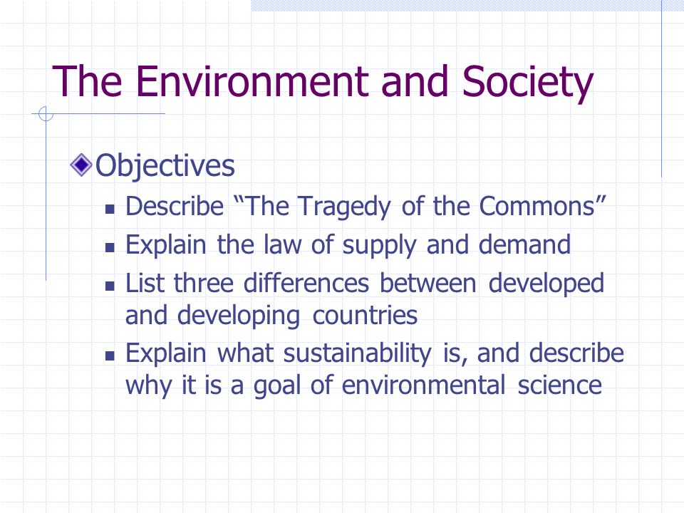 The Environment and Society