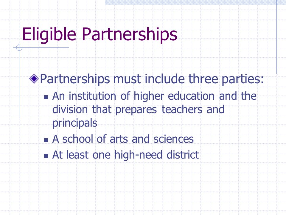 Eligible Partnerships