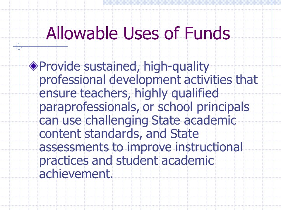 Allowable Uses of Funds