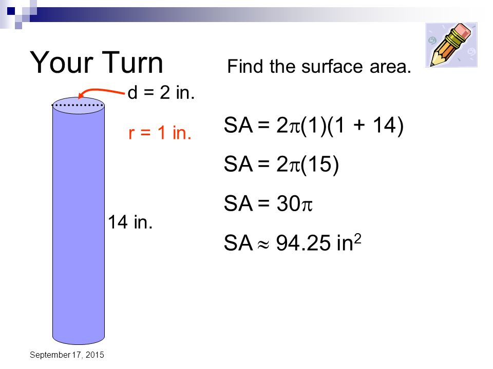 Your Turn Find the surface area.