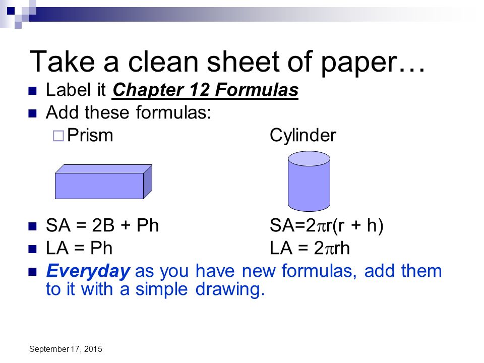 Take a clean sheet of paper…