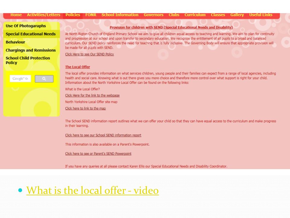 What is the local offer - video