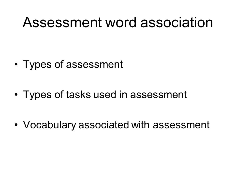 Assessment word association