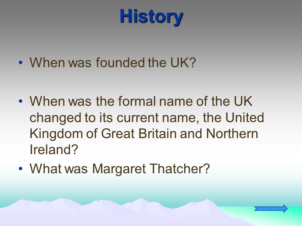 History When was founded the UK