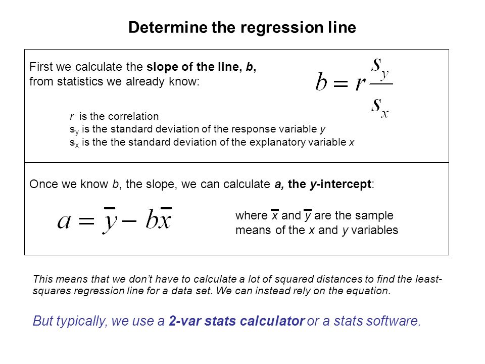 Determine the regression line