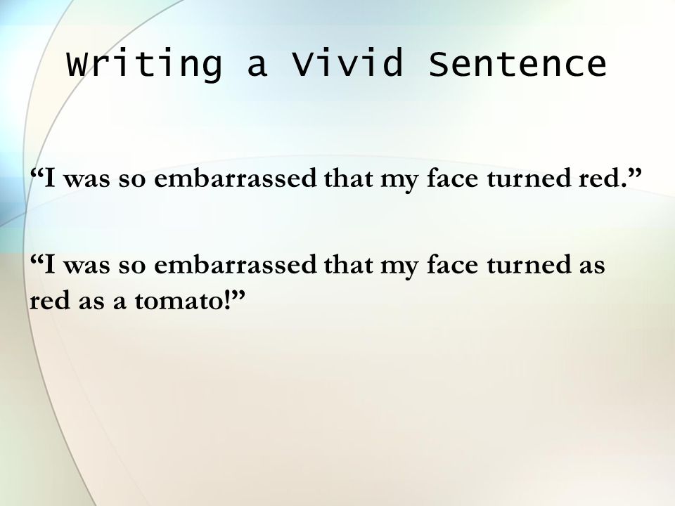 Writing a Vivid Sentence