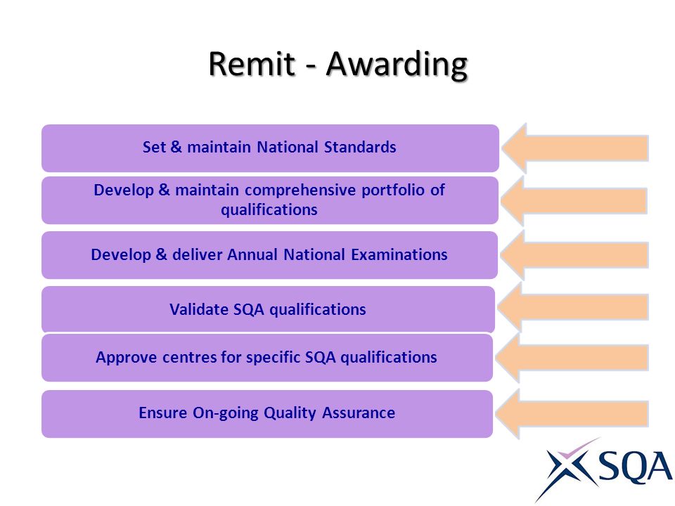 Remit - Awarding Set & maintain National Standards