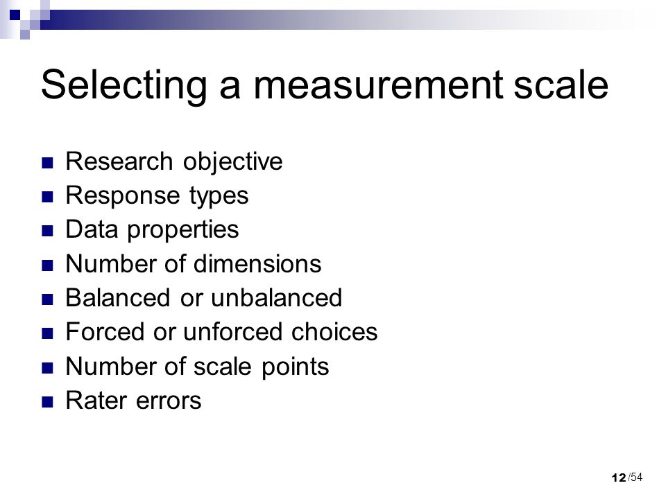 Selecting a measurement scale