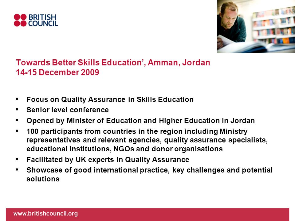 Towards Better Skills Education’, Amman, Jordan December 2009