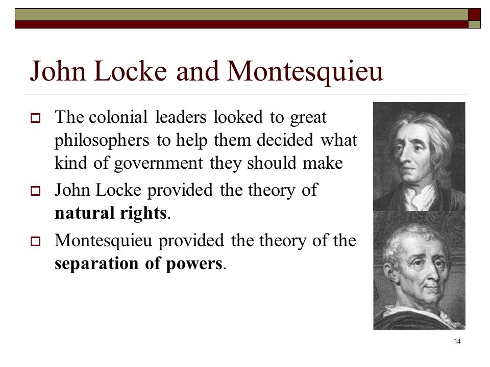 John Locke and Montesquieu