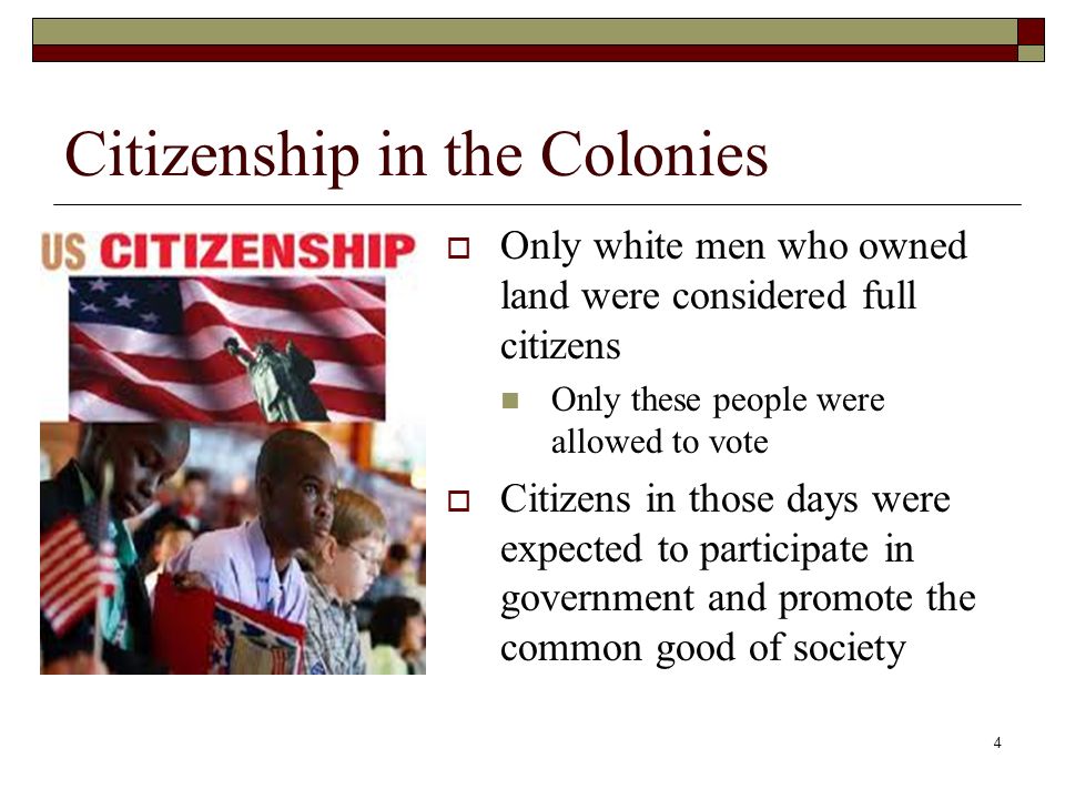 Citizenship in the Colonies