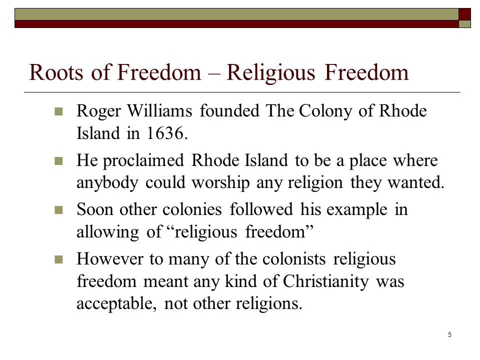Roots of Freedom – Religious Freedom