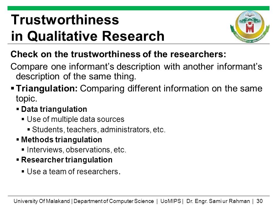 Trustworthiness in Qualitative Research