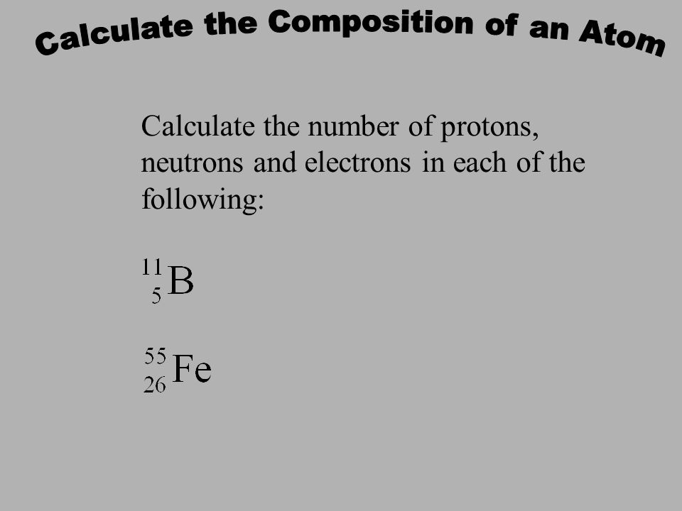 Calculate the Composition of an Atom