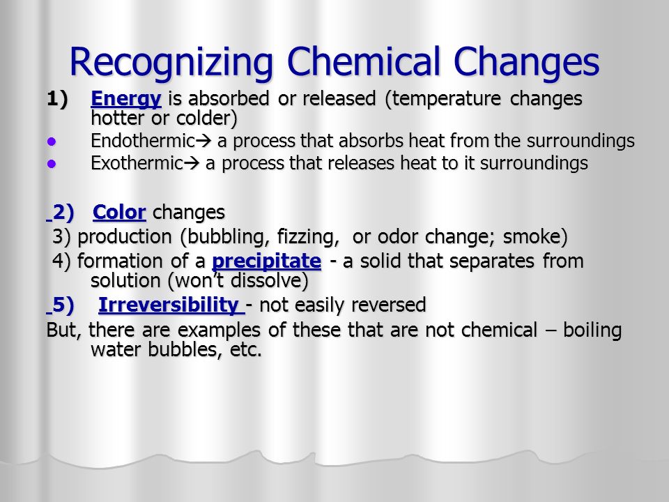 Recognizing Chemical Changes