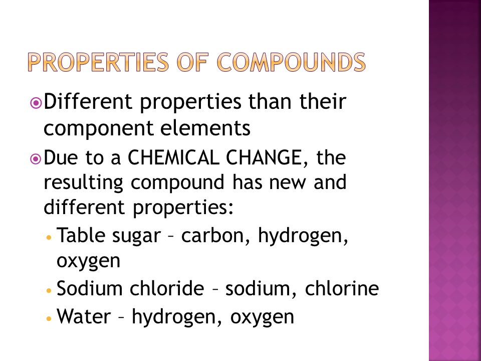 Properties of compounds