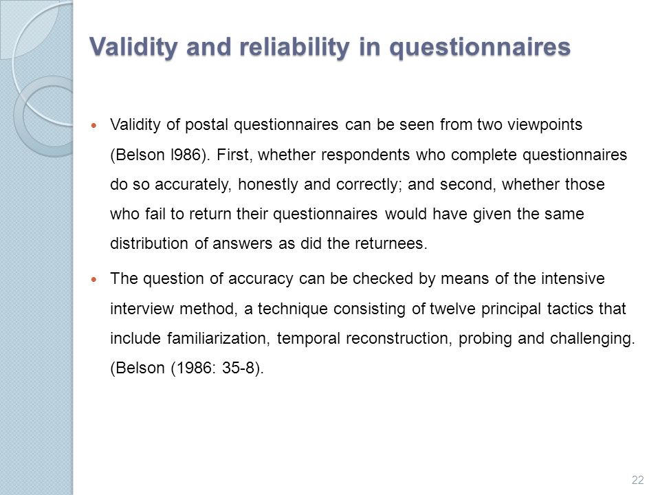 validity and reliability of questionnaire validity and reliability of questionnaire